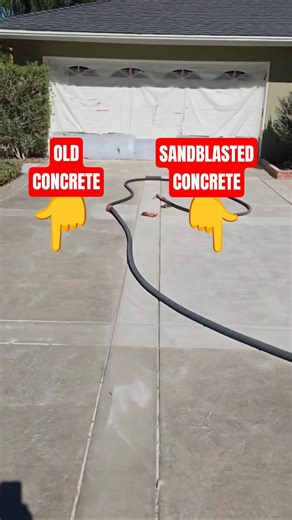 This DRIVEWAY turned out AMAZING by just SANDBLASTING it!