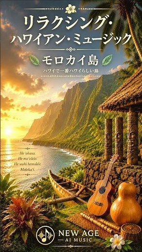 リラクシング・ハワイアン・ミュージック｜モロカイ島｜穏やかなスラックキーギターとハワイアンフルート｜ハワイ諸島コレクション
