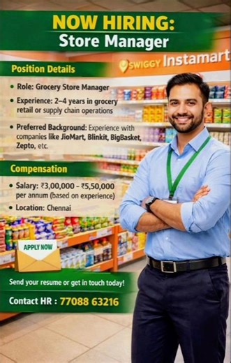 STORY MANAGER Hiring (12/03/2026)Walk in drive Chennai Nungambakkam capital towers Call 77088 63216