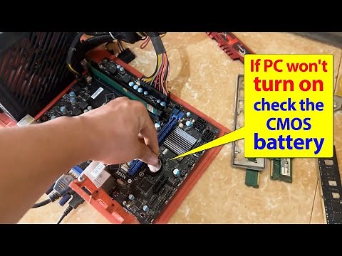 If the PC won't turn on, check and replace the CMOS battery of the computer