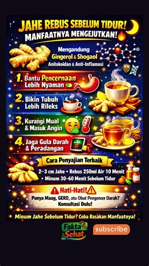 Jahe Rebus Sebelum Tidur, Manfaatnya Mengejutkan! 🌙🔥