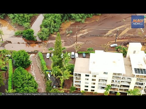 Aerial Flood Reconnaissance of Storm Impacts Over North Kihei, Maui