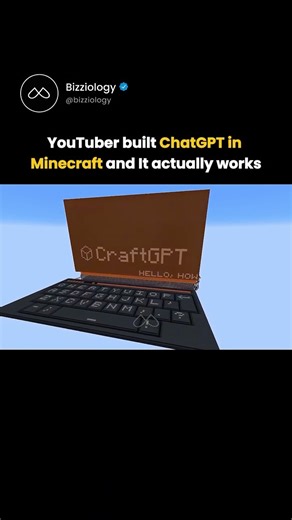 Bizziology on Instagram: "Meet Sammyuri, the Minecraft engineer who built CraftGPT a working chatbot made entirely with Redstone inside the game. This project, called CraftGPT, runs on over 5 million parameters across 6 neural layers, using 439 million blocks. No command blocks. No data packs. Just pure Redstone engineering. It takes nearly 2 hours to generate one answer, but that’s the magic this build proves you can replicate complex AI inside Minecraft. A true mix of imagination, engineering,