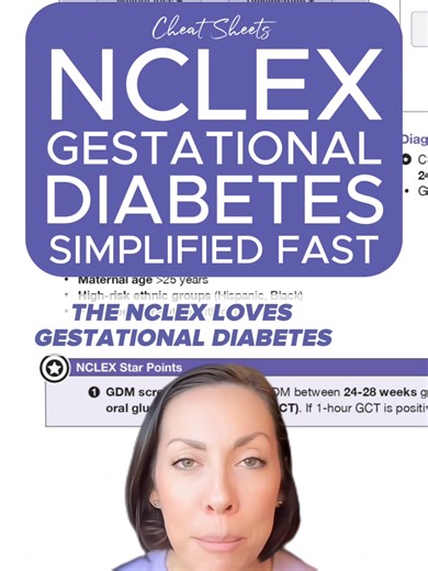 Would you know how to answer a question about gestational diabetes on the NCLEX?🧐 #NCLEX #nursingstudent #nursingschool