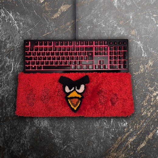 Angry Red Bird Keyboard Rug, Tufted Desk Mat, Gamer Gift - Etsy