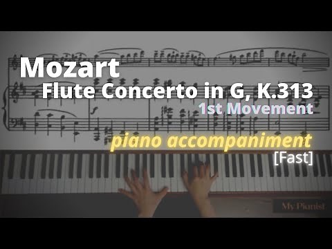 Mozart - Flute Concerto in G, K.313, 1st Mov: Piano Accompaniment [Fast]