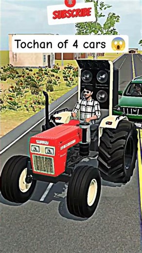 Tochan of 4 cars 😱#gaming #tractor #shorts