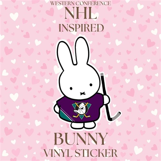 Retro|vintage NHL Team Inspired Bunny Sticker | Ice Hockey Miffy Inspired Decal - Etsy Canada