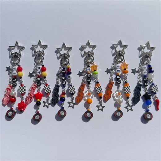 F1 Driver Beaded Keychain: Formula 1 Racing Bag Charm - Etsy