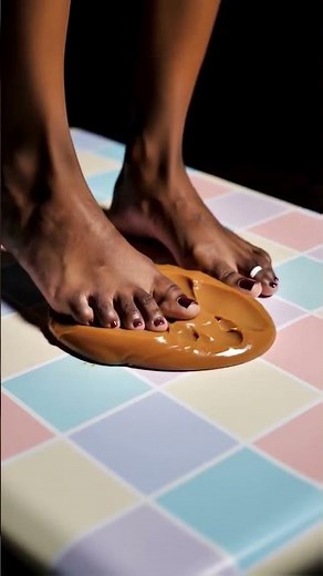 Creamy ASMR 👣🍰 | Butterscotch Pudding Feet Crush in 4K Slow Motion