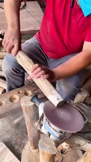 Using a disc sander to smooth wood surfaces and shape round timber pieces for woodworking projects