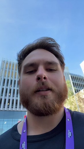 Stylish Outdoor Look with Purple Lanyard