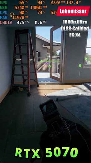 RTX 5070 en Battlefield 6 REDSEC a 1080p 500FPS,DLSS4,FG #battlefield #pc #gaming #nvidia #rtx5070