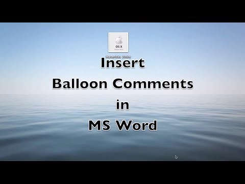 Balloon Comments in MS Word