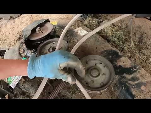 Yard Works mower changing the belts, deck belt and drive belts.