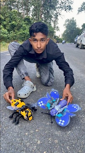 RC Butterfly Toy vs RC Bee Toy Road Challenge 😱🔥