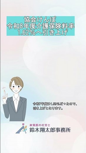 協会けんぽの令和8年度介護保険料率は1.62％に引き上げ