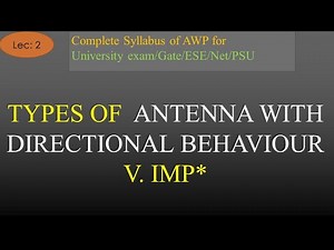 AWP | Lec-2 | Types of Antenna with Directional Behaviour | R K Classes | Join Telegram 4 PDF |