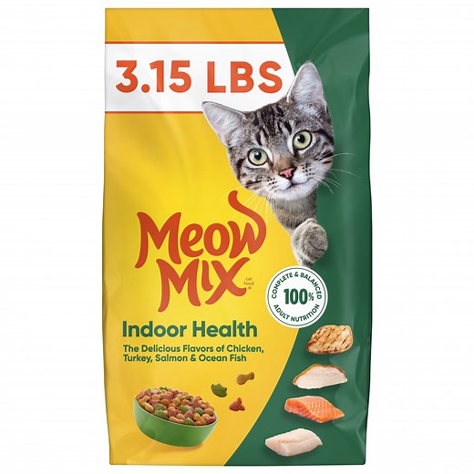 Meow Mix Indoor Health Dry Cat Food for Adult Cats, 3.15 lb. Bag