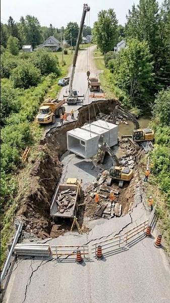 Flood-Damaged Box Culvert Replaced on a Village Road #shorts #construction