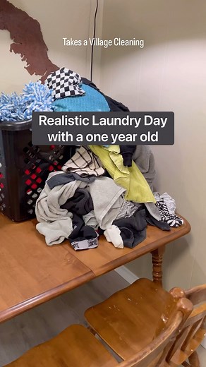 13K views · 433 reactions | Realistic laundry folding with all the interesting interruptions. This actually went smoother than most days because there was only one kid hassling me  #reallife #vlog #sahm #babygirl #motherhood #laundryday #mama #housekeeper #beforeandafter #timelapse #monday #mood #funny #kidsbelike | Takes a Village Cleaning | Facebook