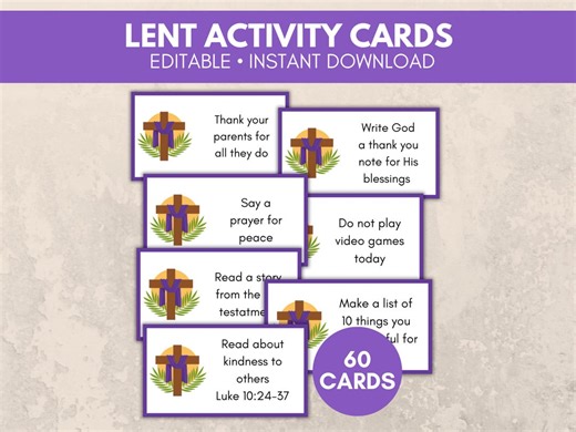 Lent Activity Cards, Lenten Calendar for Kids, Homeschool Lent, Easter Activity, Easter Countdown, Family Lent Printable, Ash Wednesday - Etsy