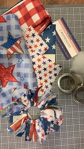 DT bandanas make cute fabric flowers! Here’s a quick little tutorial—enjoy! ❤️🤍💙 | The Chalk Creative Workshop