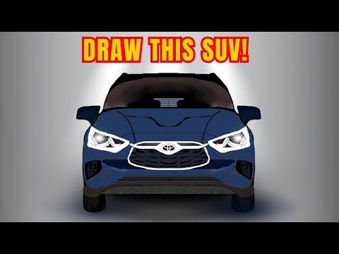 How to Draw Toyota Highlander Hybrid Platinum 2026 ✏️ | Realistic SUV Drawing Tutorial