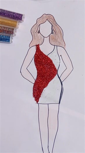 Christmas dress design #shorts #shortsfeed #christmas #fashion #artandcraft #art #drawing #viral