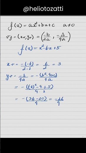 Vértice da Função Quadrática | Exercício 3.14 (a) | Pré-Cálculo sem Mistérios Vol. 1
