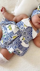 Sweetest love Hallie in her stunning Caio Bella Romper 🍋💙✨ https://arabellaandrose.com.au/collections/baby-girls-floral-rompers @raisinghayloandhallie | Arabella And Rose