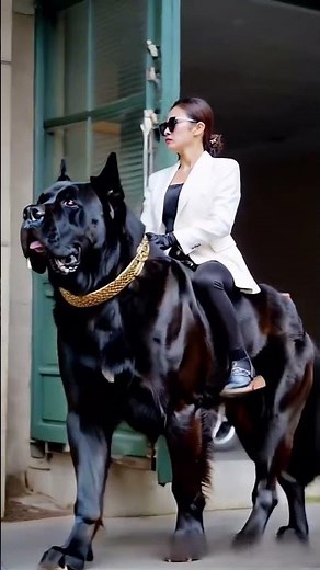 Beautiful Girl on a Giant Dog 1 | Girl Rides Her Big Dog #viralvideo #trending