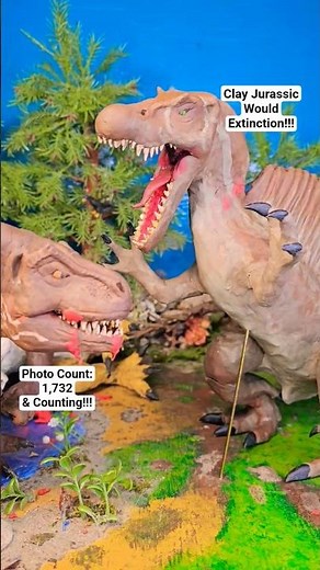 Jurassic World Rebirth Stop Motion - Rexy T.Rex vs Spinosaurus Dinosaur Battle #shorts