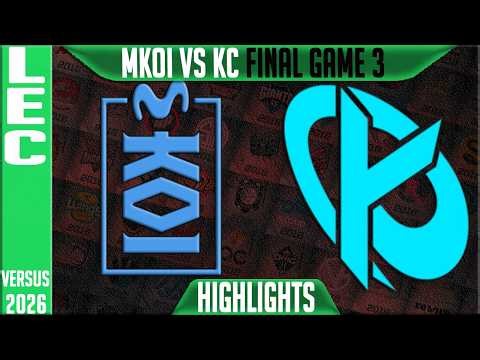 MKOI vs KC Highlights Game 3 LEC Playoffs 2026 Lower Final Movistar KOI vs Karmine Corp G3