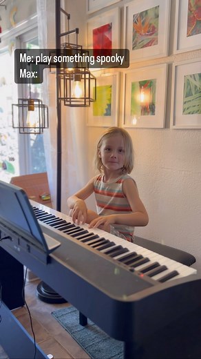 22K views · 600 reactions | The kid knows how to adapt to a theme.  I will never understand how he can come up with these melodies on the spot. This is such a Max version of “spooky”.  I love it! #ourmusicalfamily #organ #piano #spookyseason | Our Musical Family | Facebook