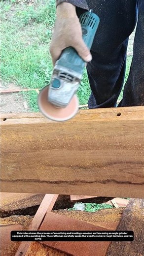 Wood Sanding Process Using Angle Grinder | Manual Wood Surface Finishing.