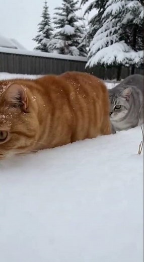 Cats Hunting a Mouse Across the Snowfield Epic Chase Unfolds #Cats #Hunting #Snow