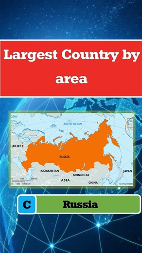 Largest country by area - #geographyquiz #triviaquestions #generalknowledge