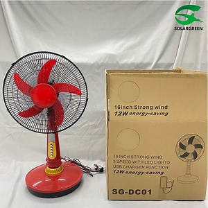 [Hot Item] 16inch Acdc Rechargeable Battery Operated Fan 12V portable Table Fan