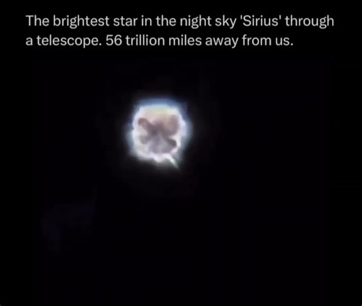 The brightest star in the Night 'Sirius' through a telescope. 56 trillion miles away from us. | Jock Williams Meteorologist