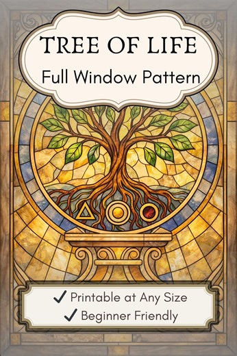 Tree of Life Stained Glass Pattern, Full Window Template, Scalable SVG (digital Download) - Etsy Canada