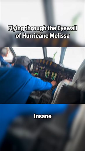 Turbulence that’s truly terrifying. The NOAA Hurricane Hunters flying WP-3D Orion, nicknamed “Kermit,” straight into the heart of Hurricane Melissa to collect critical data. Would you ever do this? Credit: Cmdr. Danielle Varwig, NOAA Corps | Tanner Charles Chasing