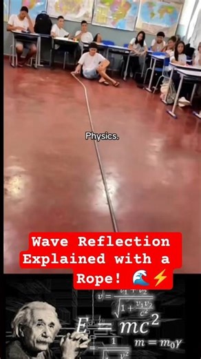 Wave Reflection Explained with a Rope! 🌊⚡#experiment #wow