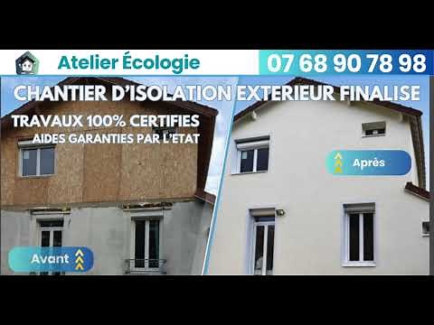 chantier isolation exterieur avec crepis avant et apres