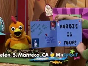 Robbie turns 4 - Sprout birthday card