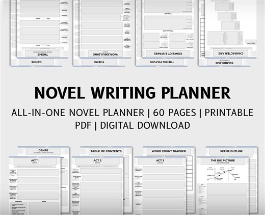 Novel Writing Planner, All-in-one Fiction Story Organizer (digital Download) - Etsy