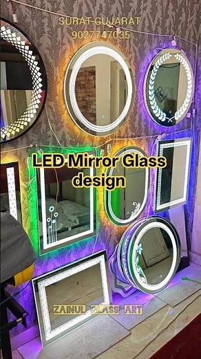 led mirror touch sensor| LED Mirror|#glassdoor #ledmirror #home #zainulglassart#glassart #mirrorart.