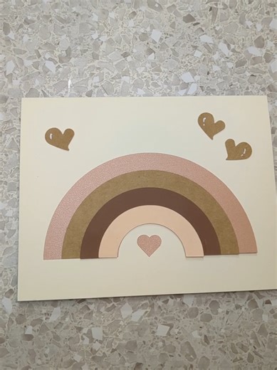 5 minute boho rainbow card using the cricut design space to cut it out. assemble with glue or tape. perfect for Valentine's Day or birthday. send the paper. hug to someone you love. #papercraft #greetingcards #cricut #handmade #birthday