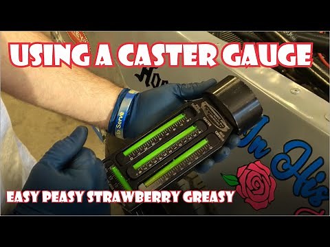 Using a Caster & Camber Gauge (old bubble type) circle track car LEFT TURN.........ENGAGE!!