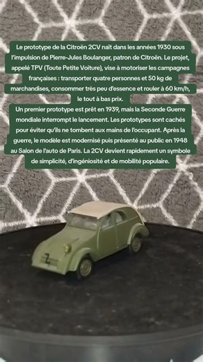 Prototype de la Citroën 2CV. à l'echelle 1/43. #diecast #citroen #2cv #prototype #norev